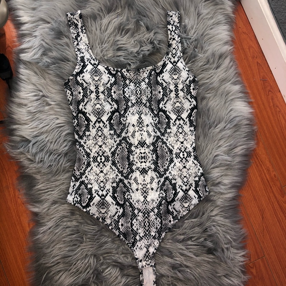 Snake print body suit